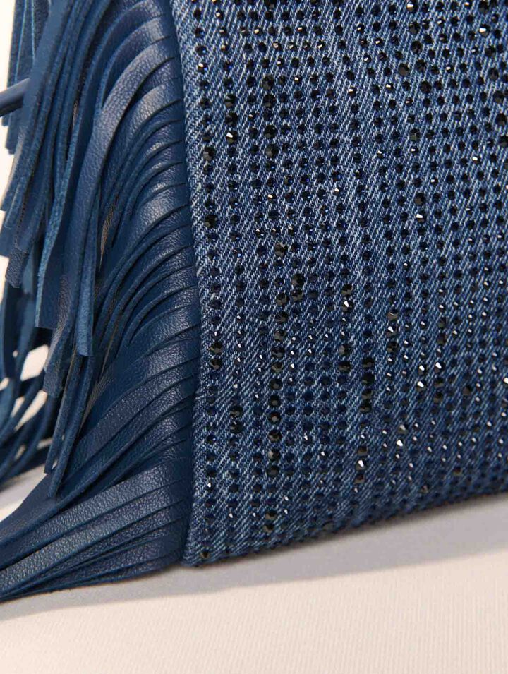Bolso M Mini de denim con pedrería