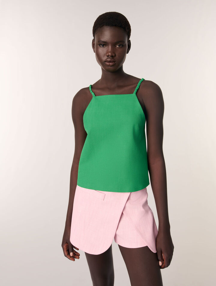 Pantalón corto de traje trampantojo