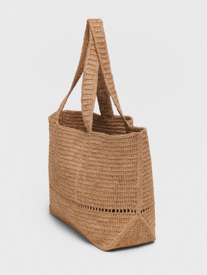 Bolso cabás de ganchillo en rafia