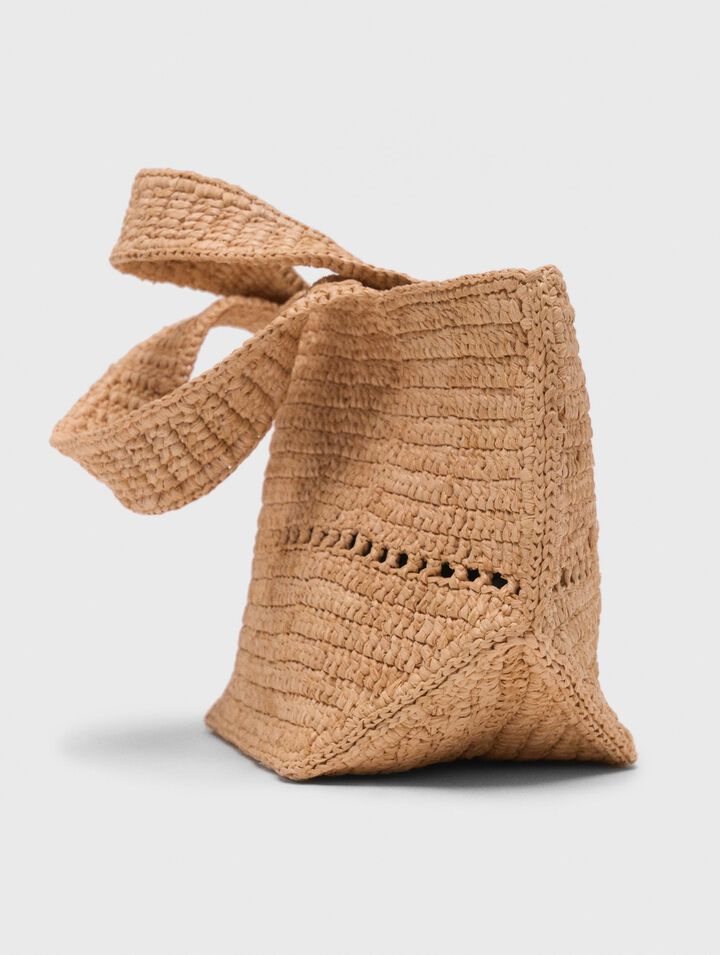 Minibolso cabás en rafia natural