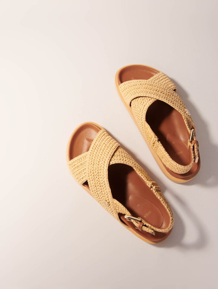 Sandalias planas efecto rafia