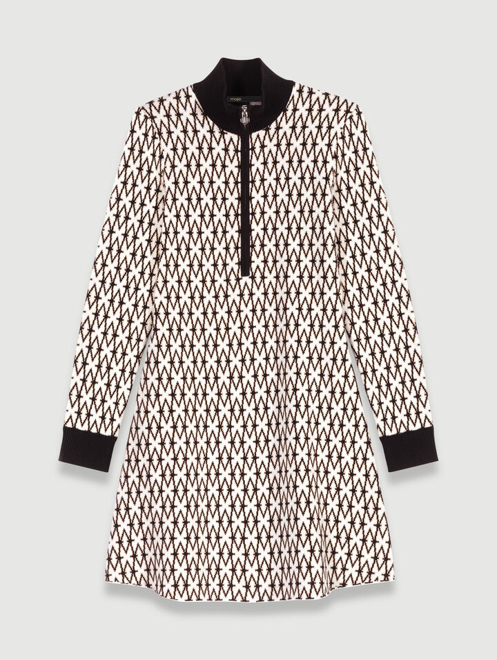 Vestido corto jacquard monograma