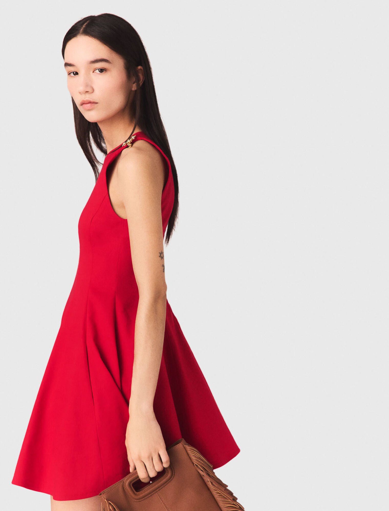 Vestido corto evas&eacute; mezcla lino