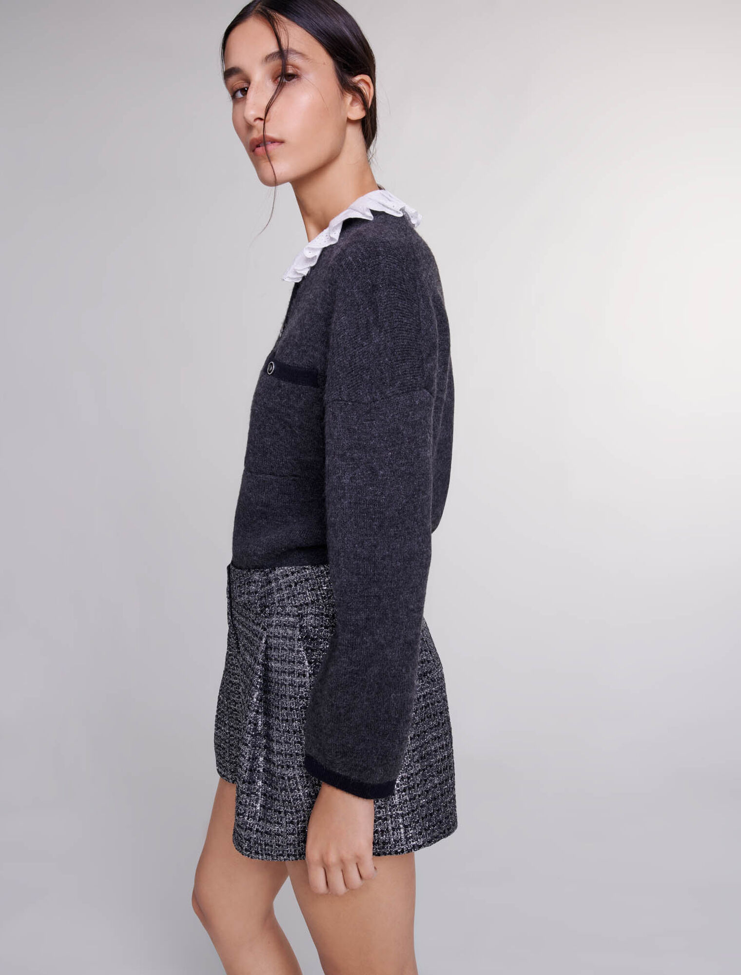 Pantalón corto de tweed