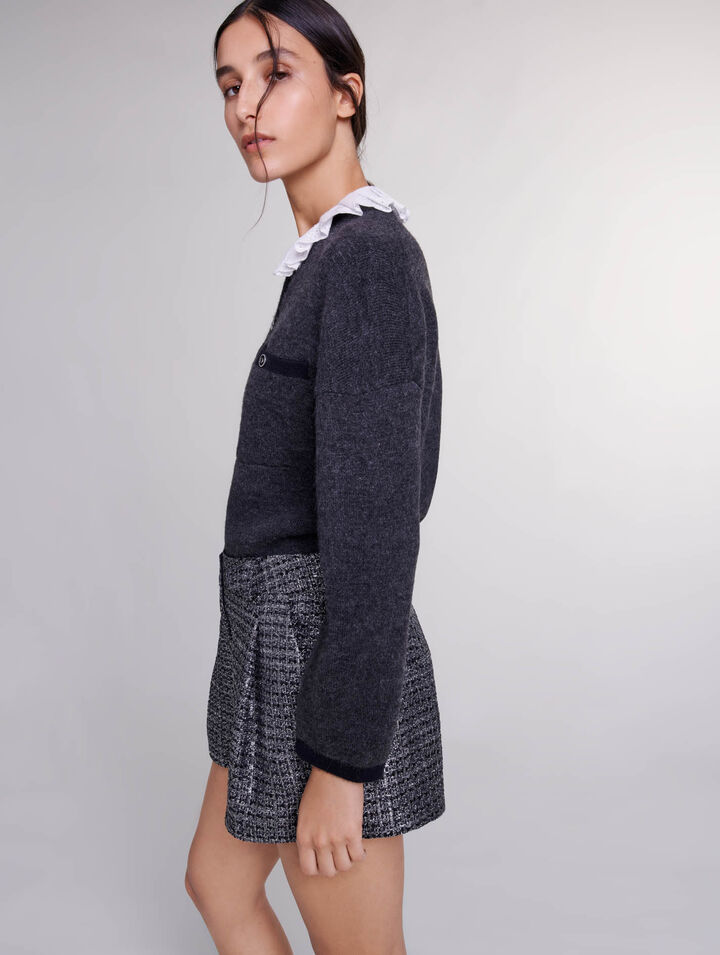 Pantalón corto de tweed