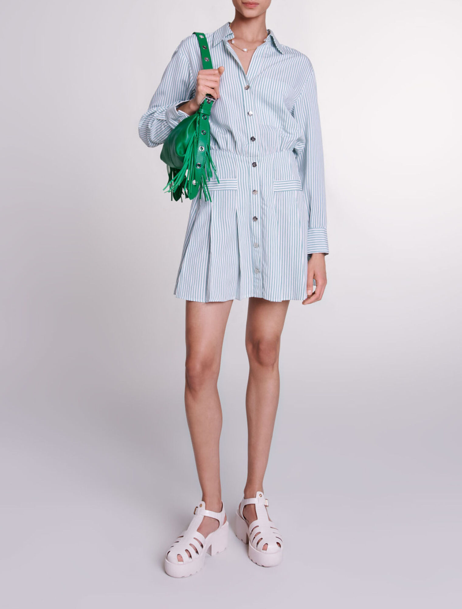 Vestido camisero de rayas