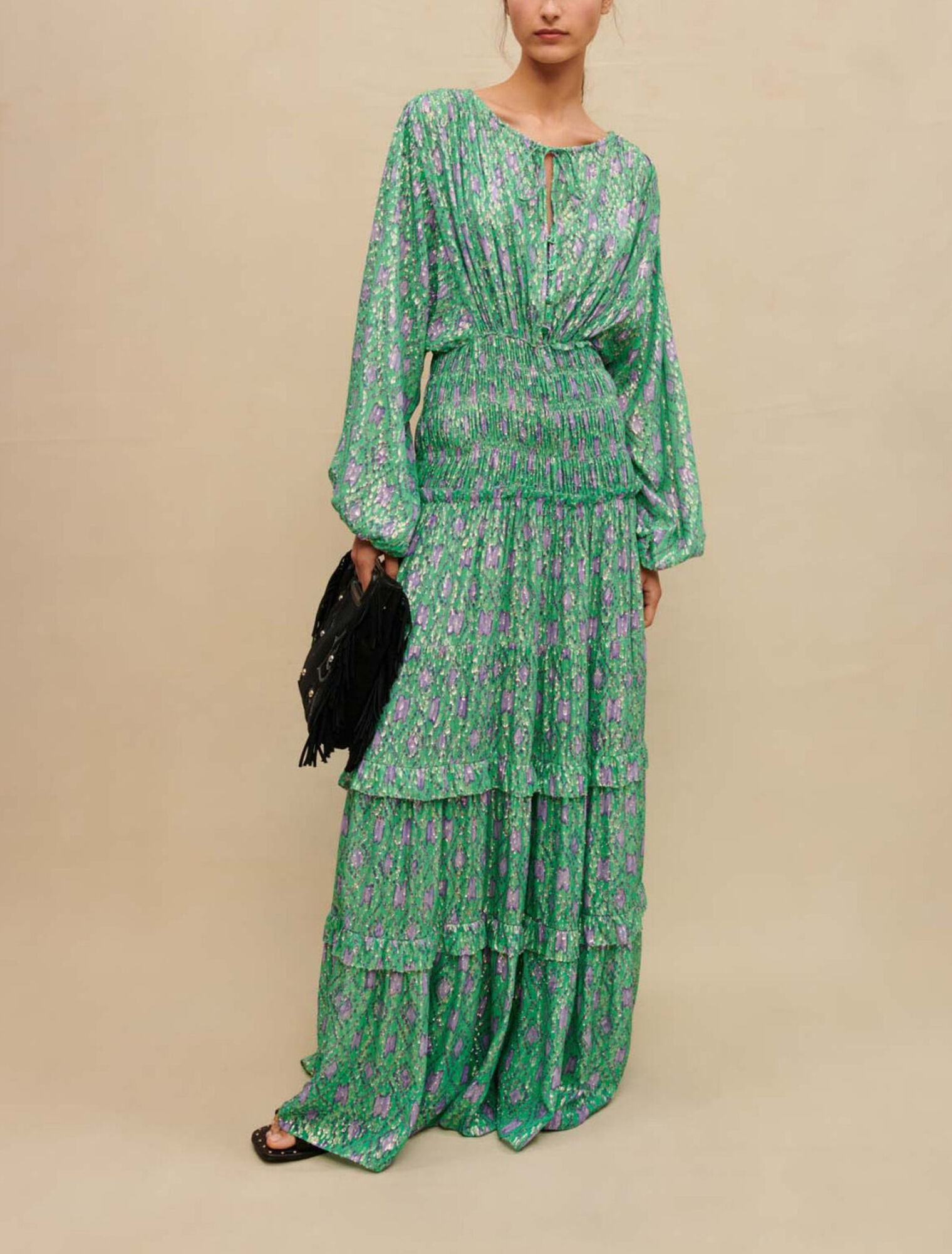 Maxivestido metalizado