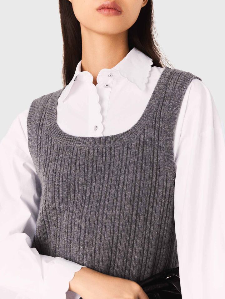 Top de punto con camisa desmontable
