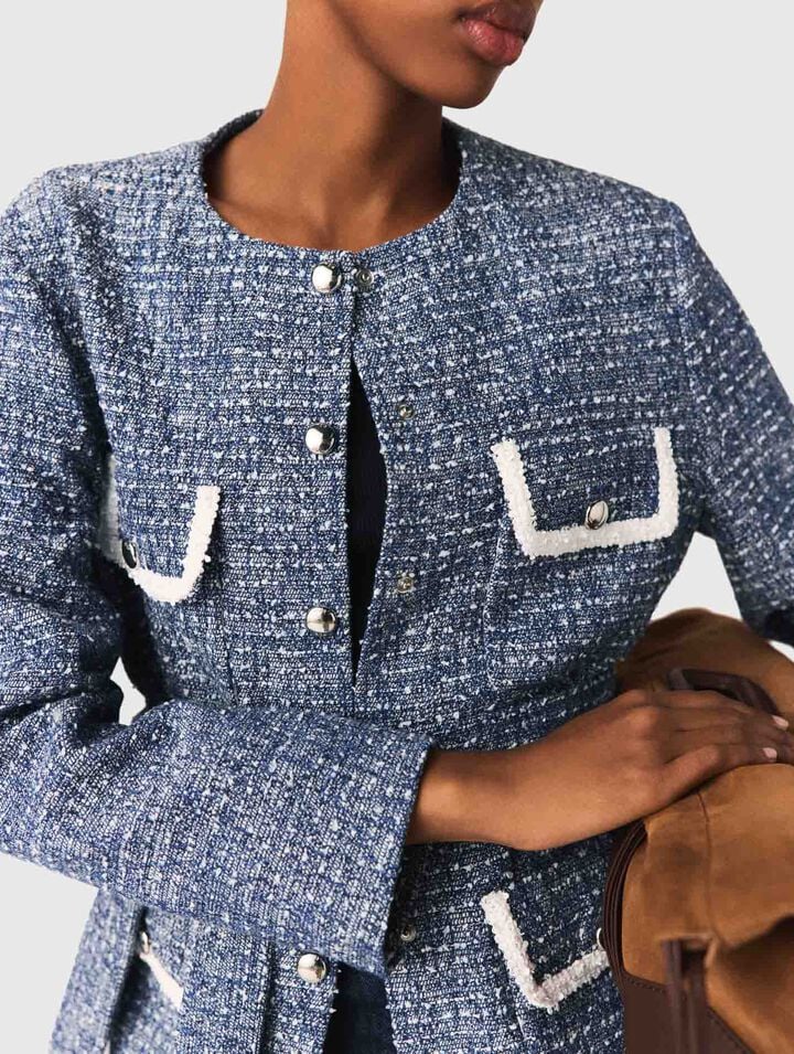 Chaqueta 4 bolsillos de tweed
