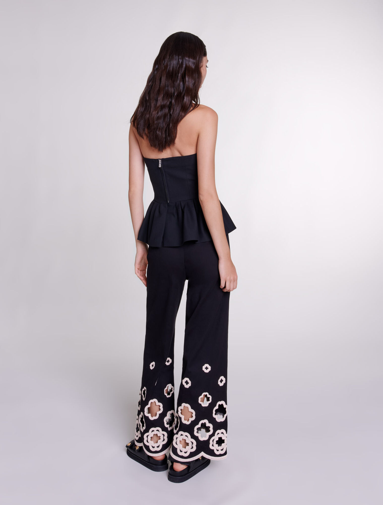 Pantalón ancho de ganchillo