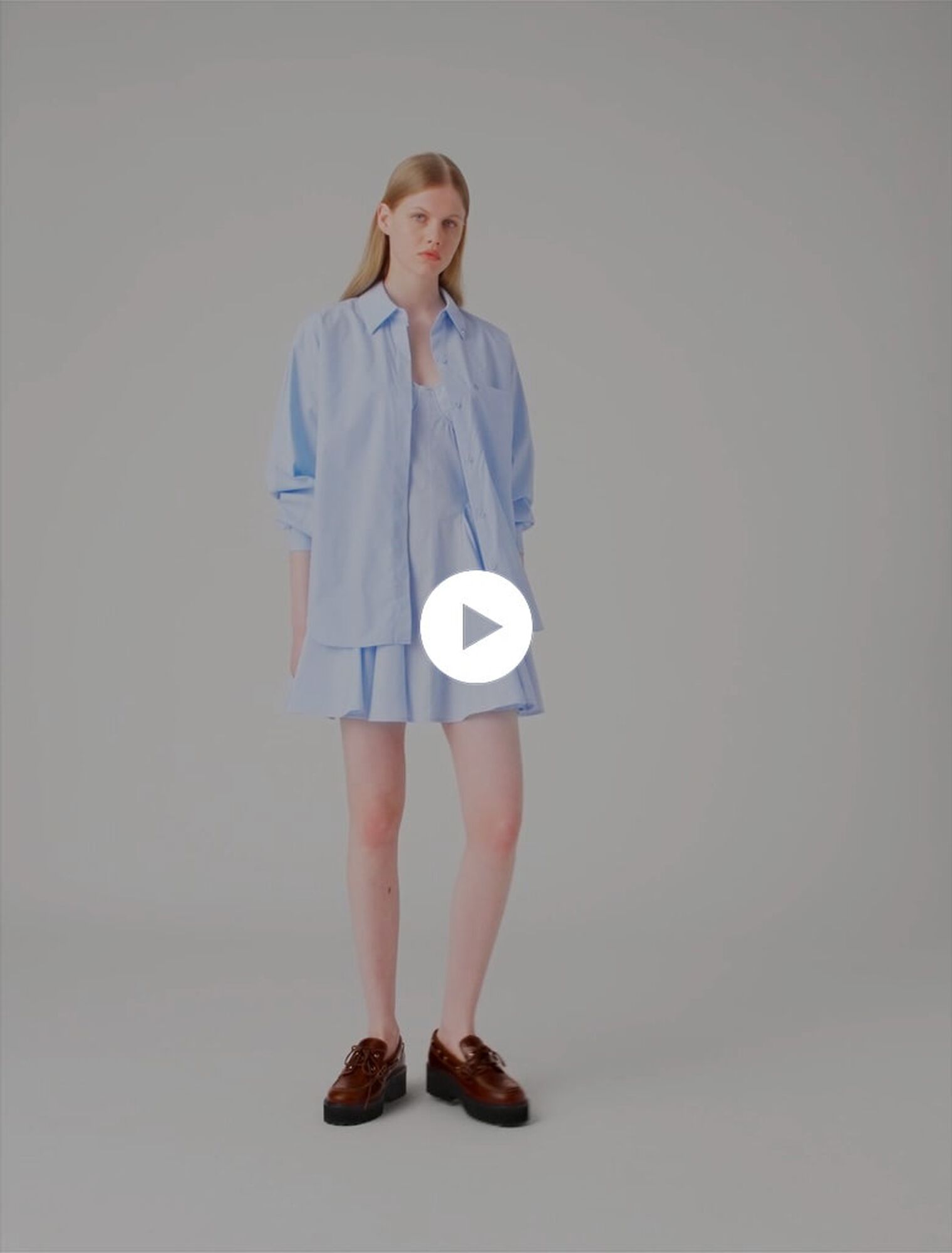 Camisa larga de popelina