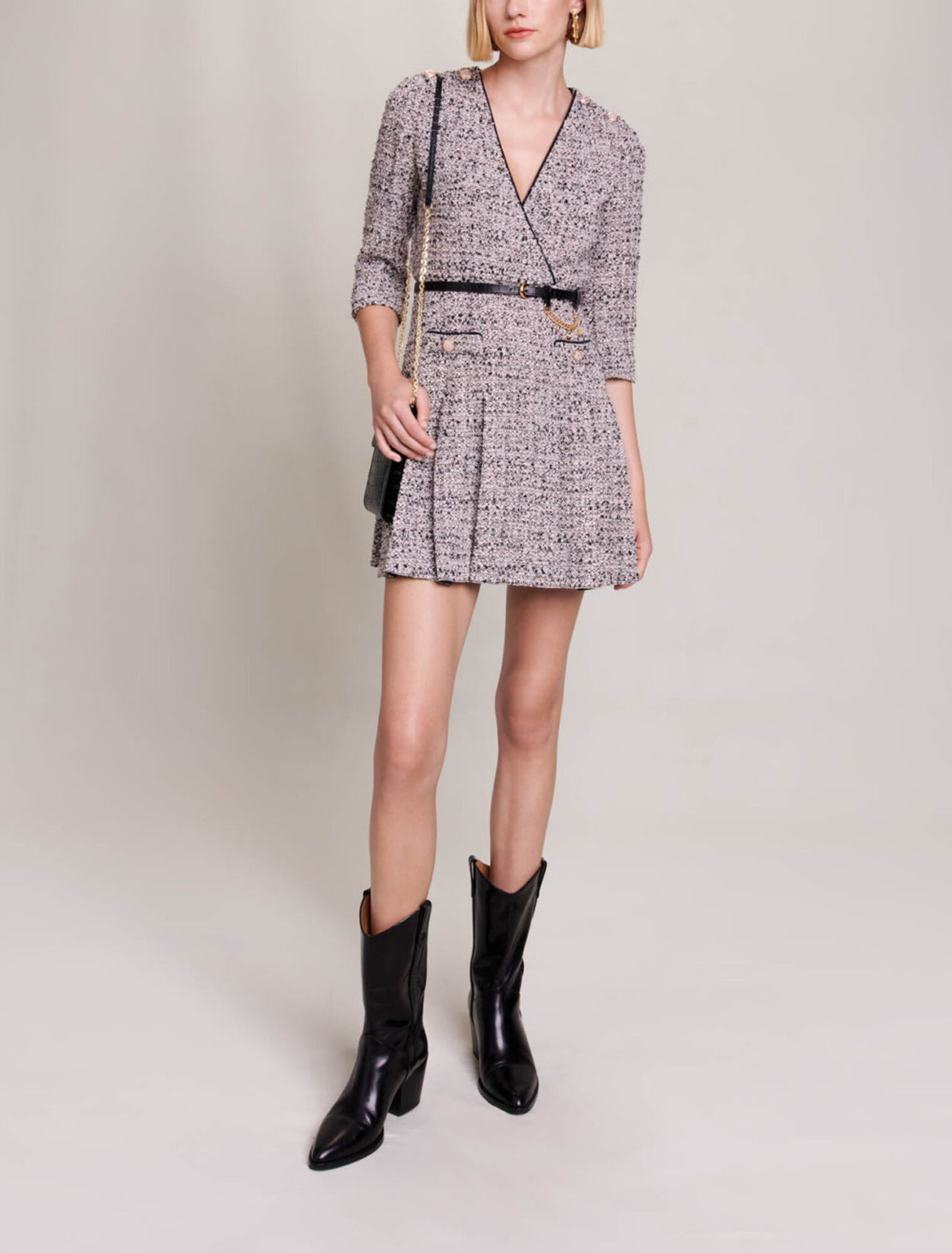 Vestido corto de tweed