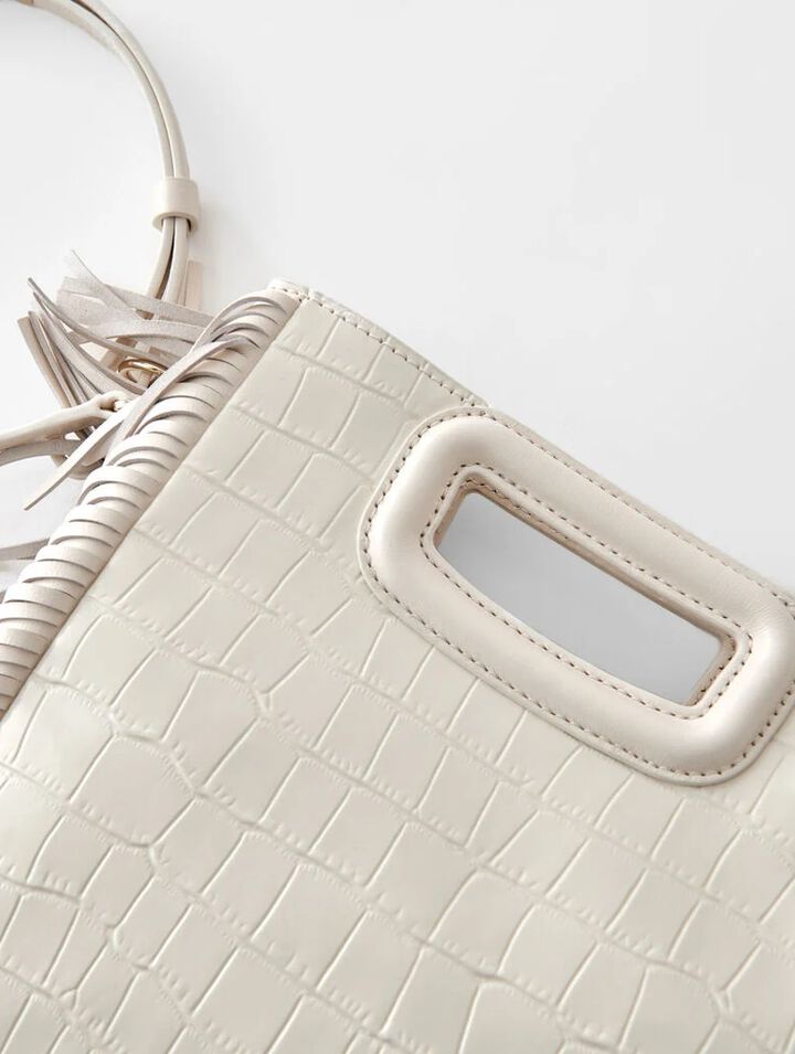 Bolso M de piel efecto cocodrilo