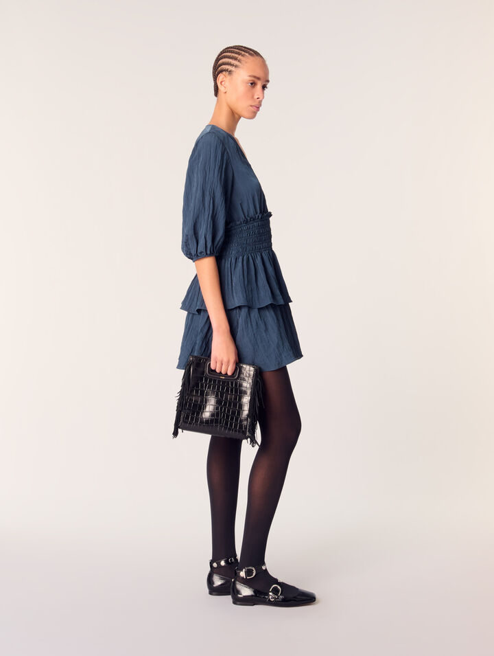 Bolso M de piel efecto cocodrilo