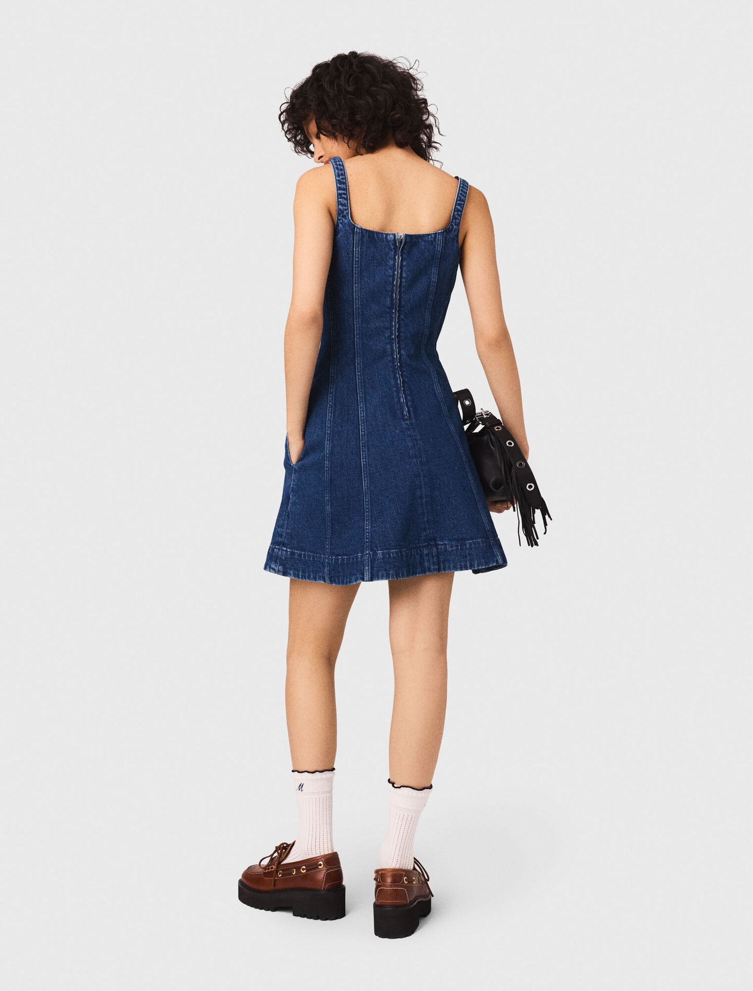 Vestido babydoll corto de denim