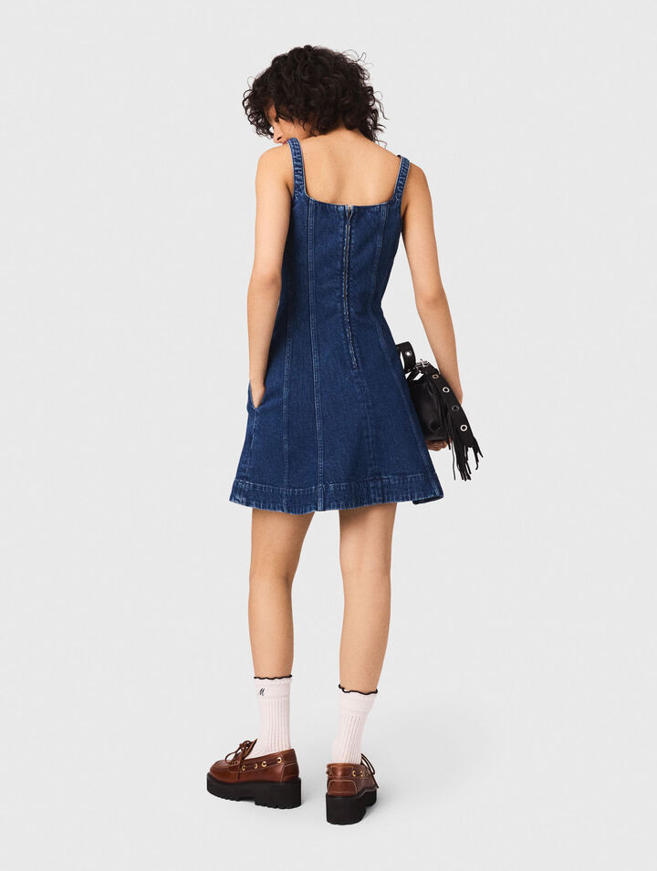 Vestido babydoll corto de denim