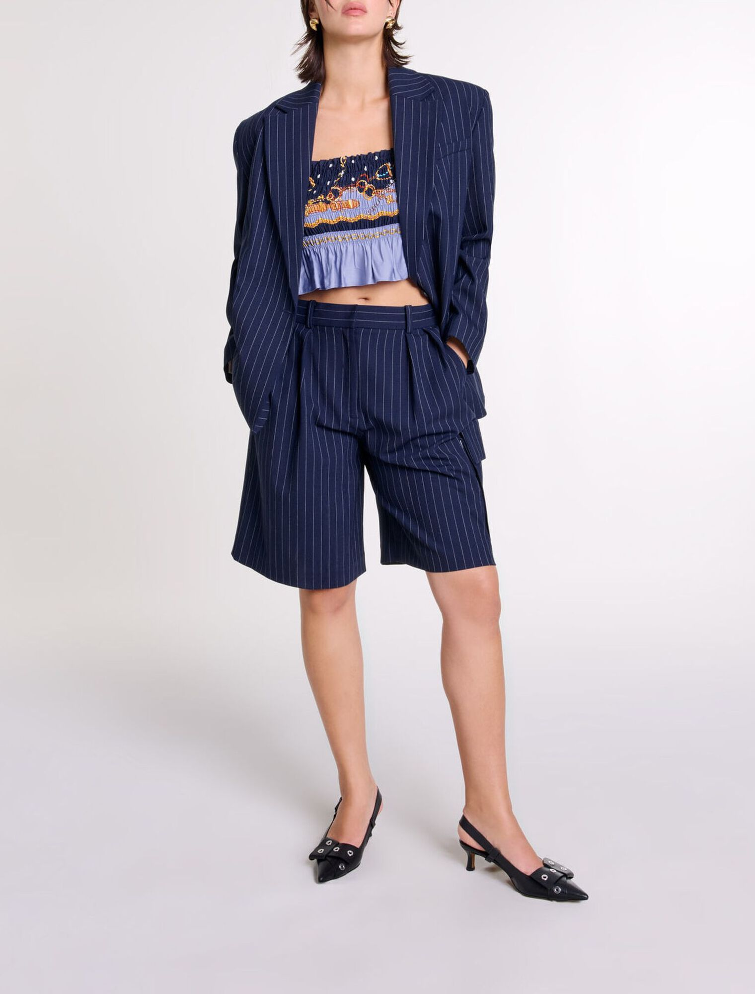 Chaqueta de traje a rayas