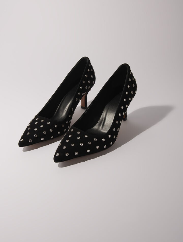 Tacones de punta fina con strass