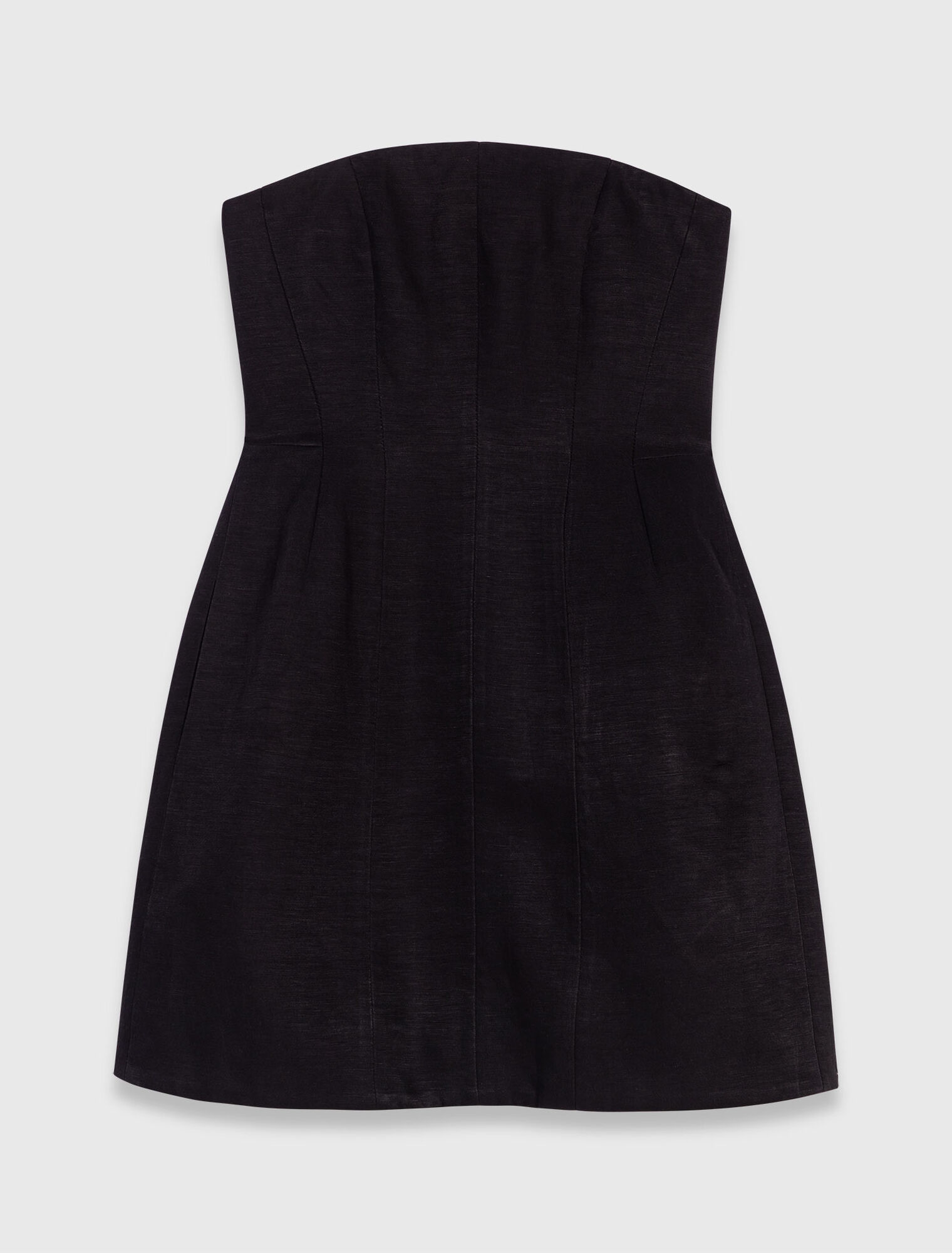 Vestido corto de lino con corpiño