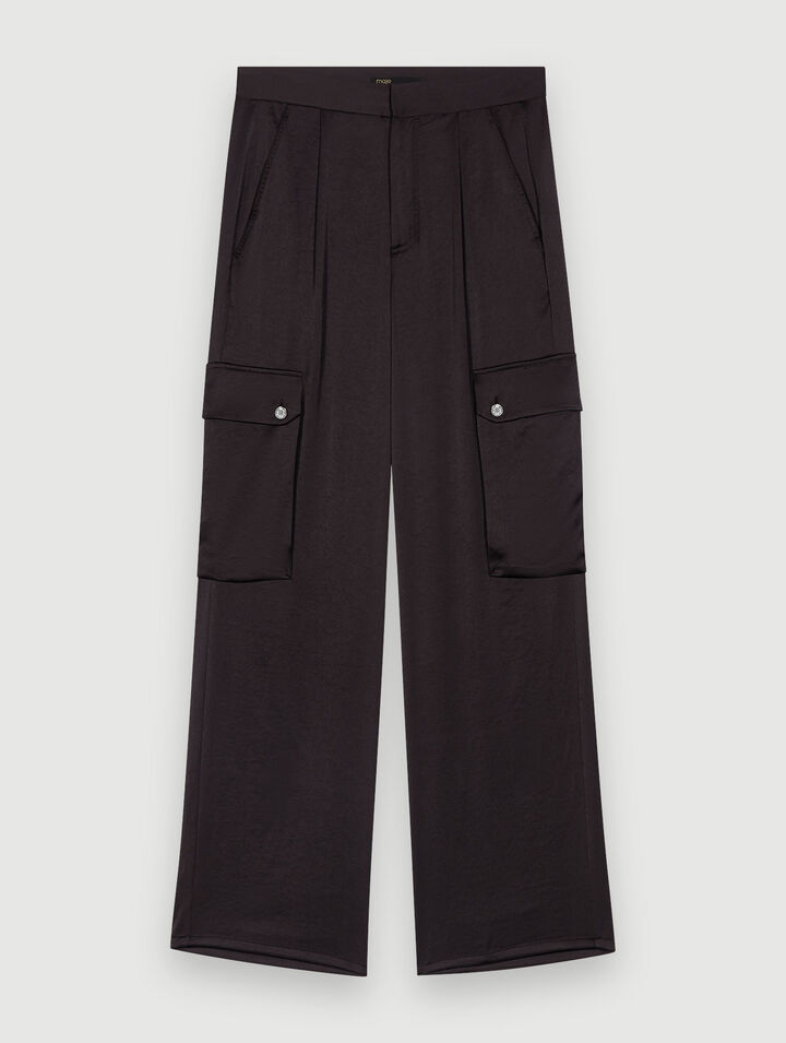Pantalón cargo satinado