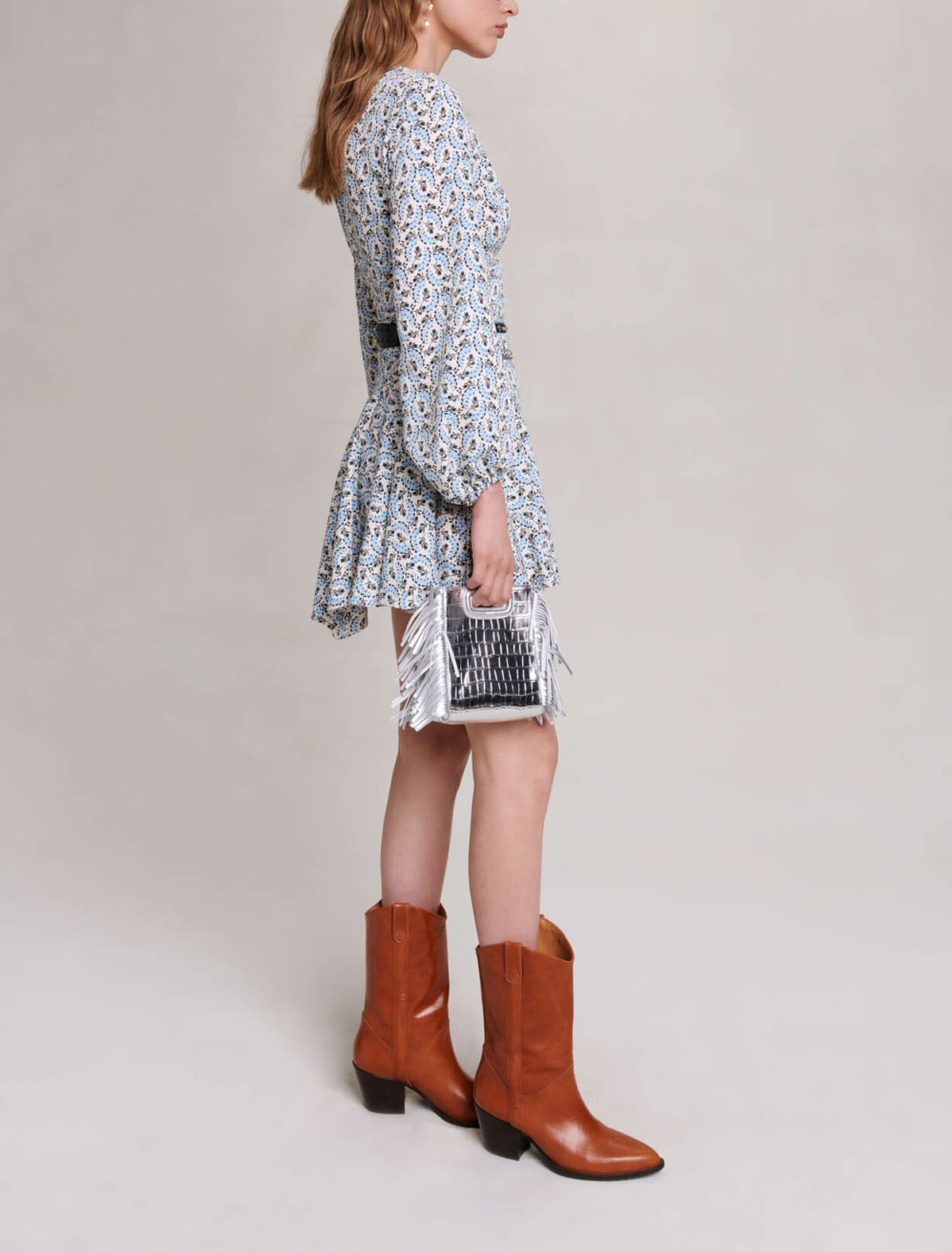 Vestido corto de crepé