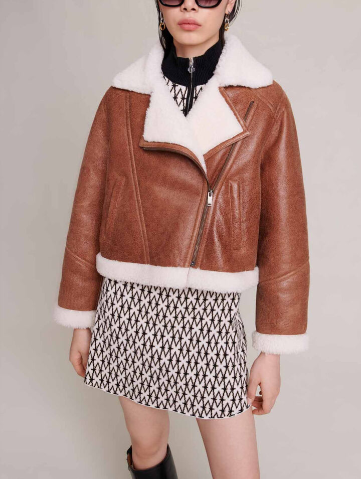 Chaqueta corta de piel de cordero