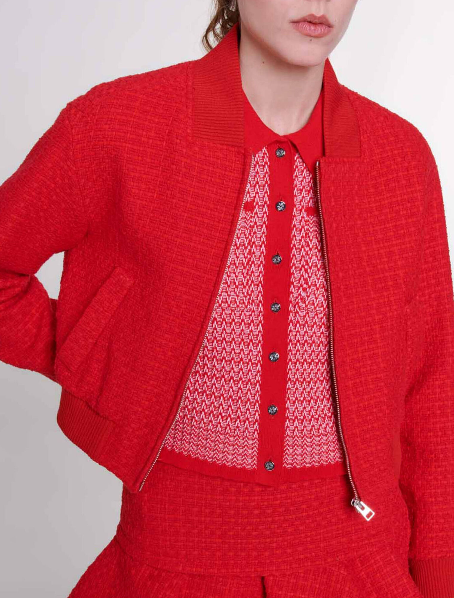 Cazadora corta de tweed