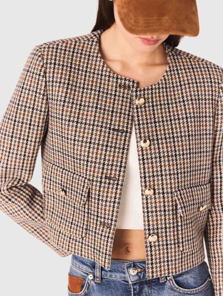 Chaqueta corta a cuadros