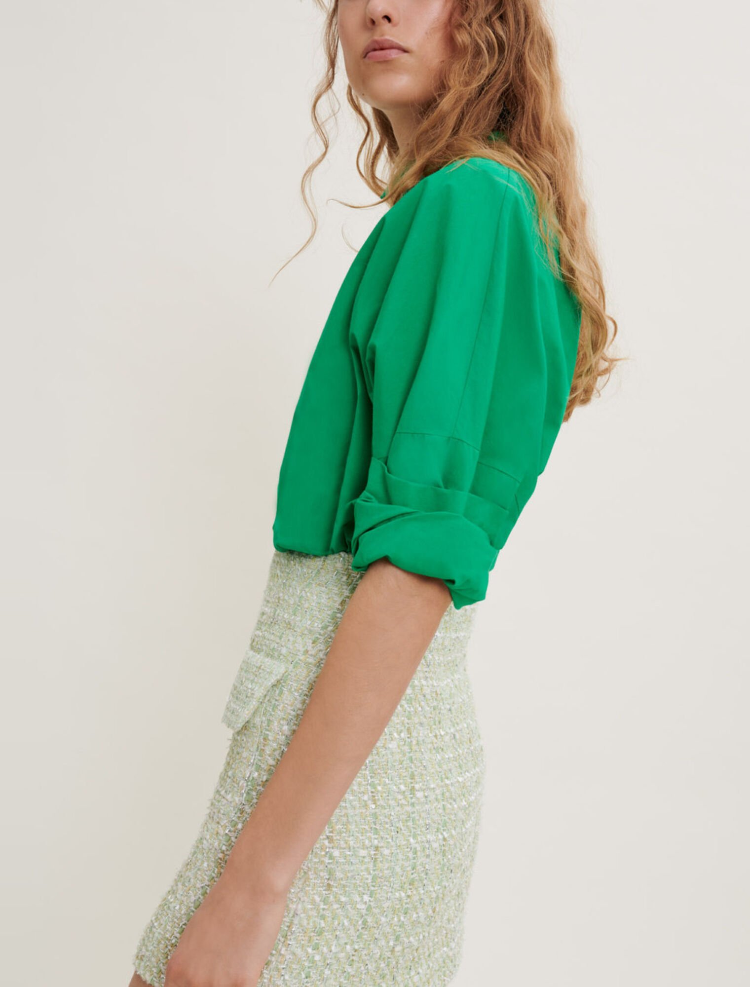 Falda de tweed brillante