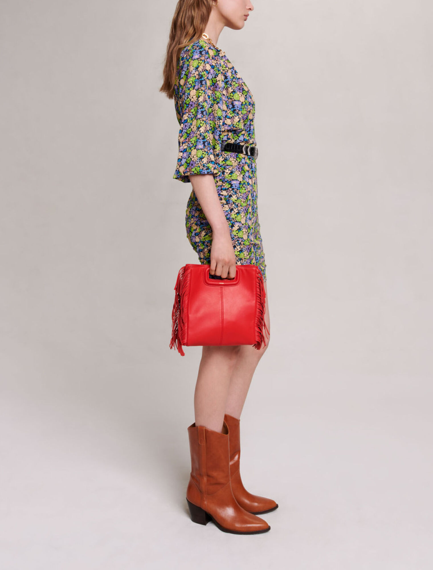 Vestido corto con estampado floral