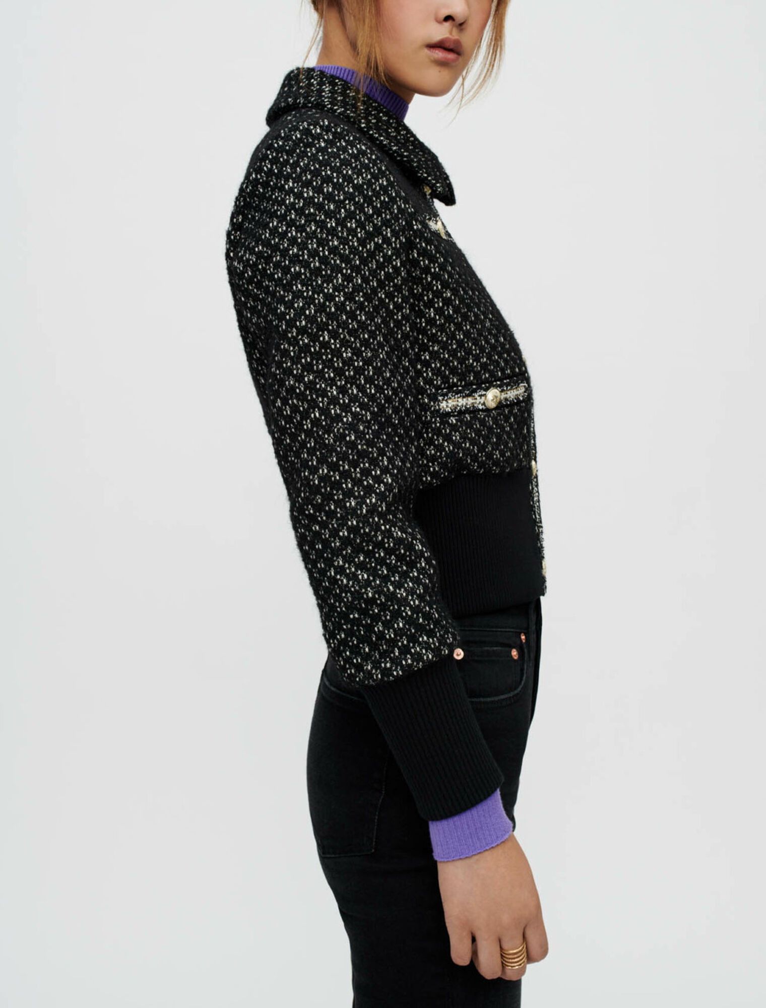 Cazadora de tweed ceñida