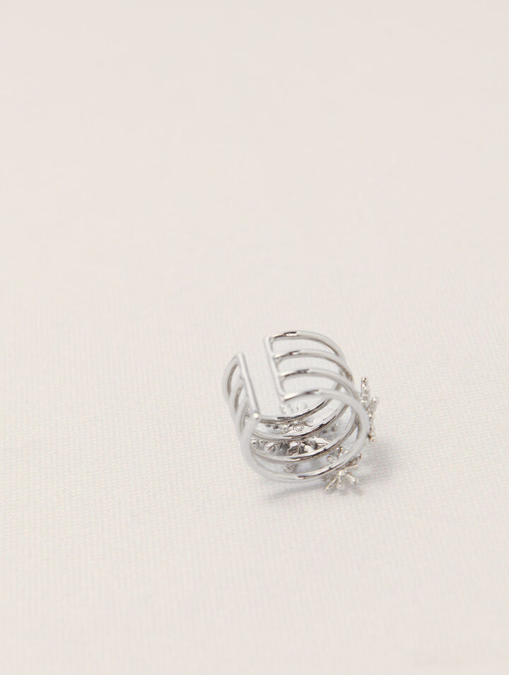 Anillo de bandas con estrellas de estrás