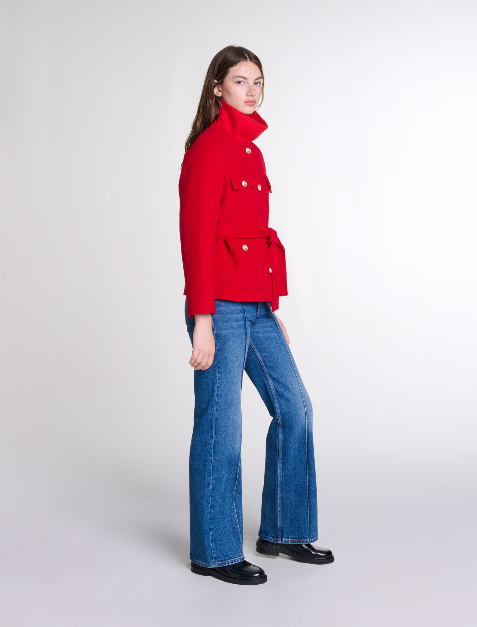 Chaqueta reversible con cinturón