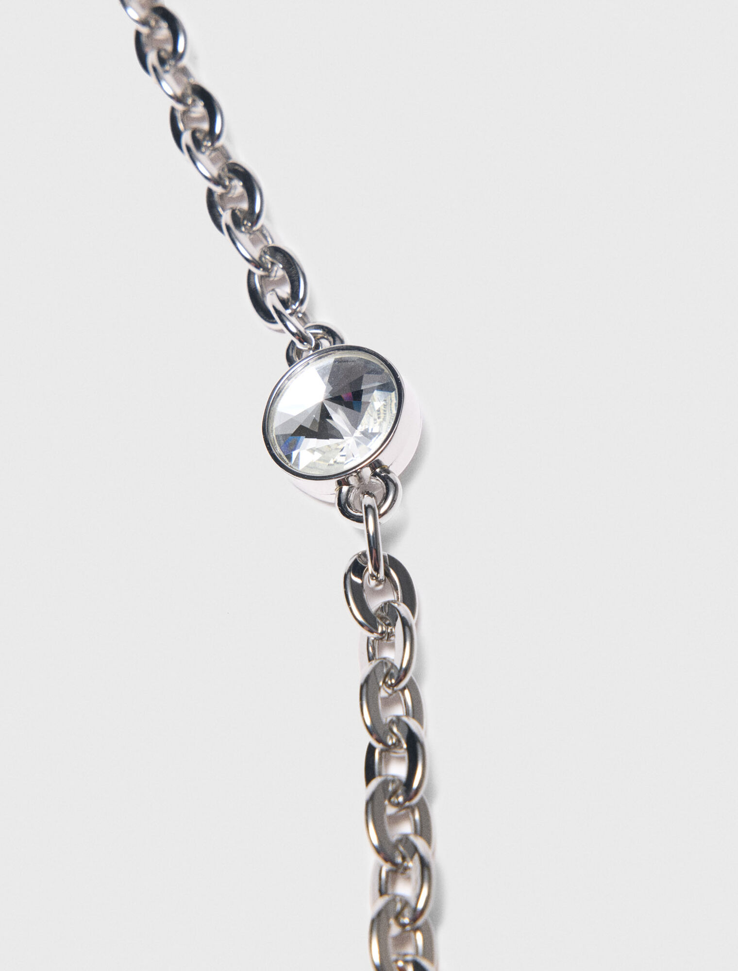Bandolera de cadena corta con strass