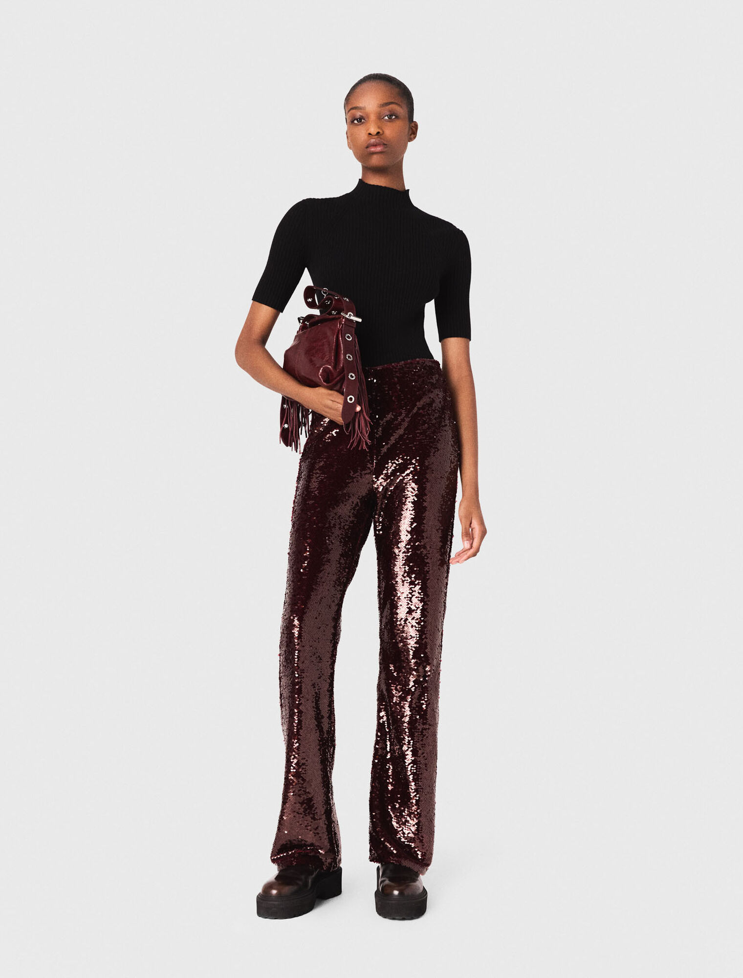 Pantalón bordado de lentejuelas