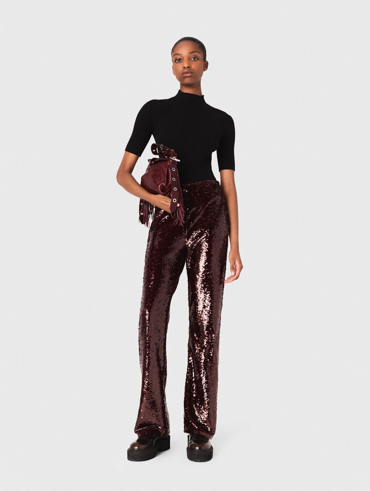 Pantalón bordado de lentejuelas