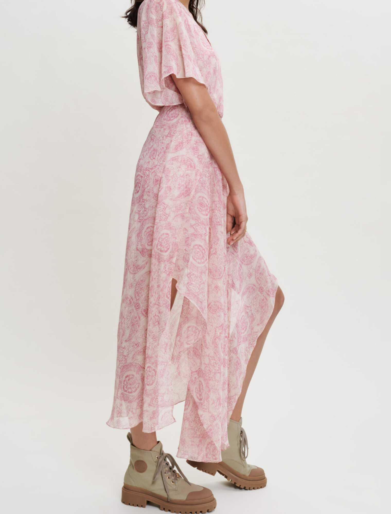Vestido fluido con estampado cachemir