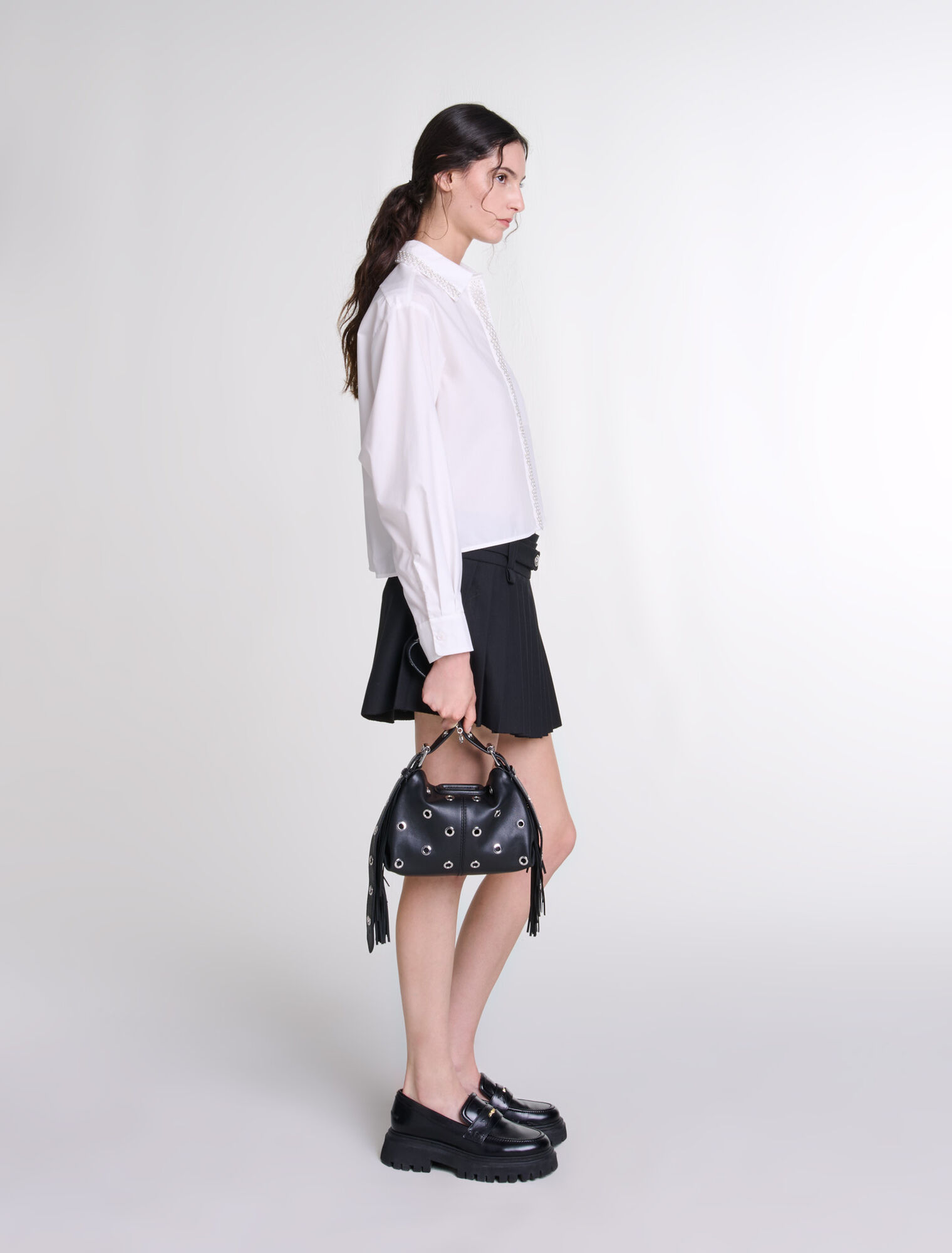 Bolso Miss M Mini de cuero con ojales