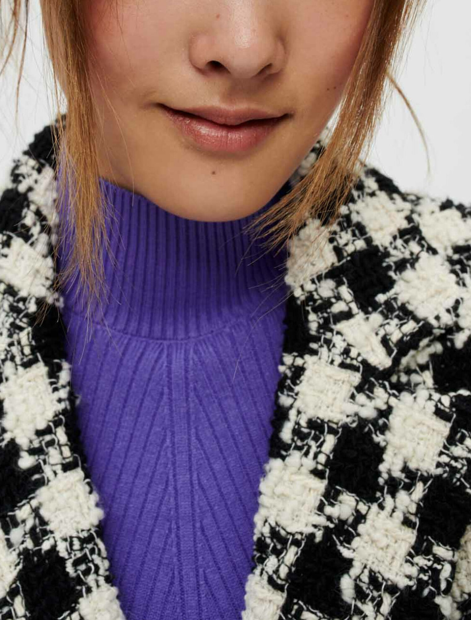 Chaqueta de pata de gallo ancha y gruesa