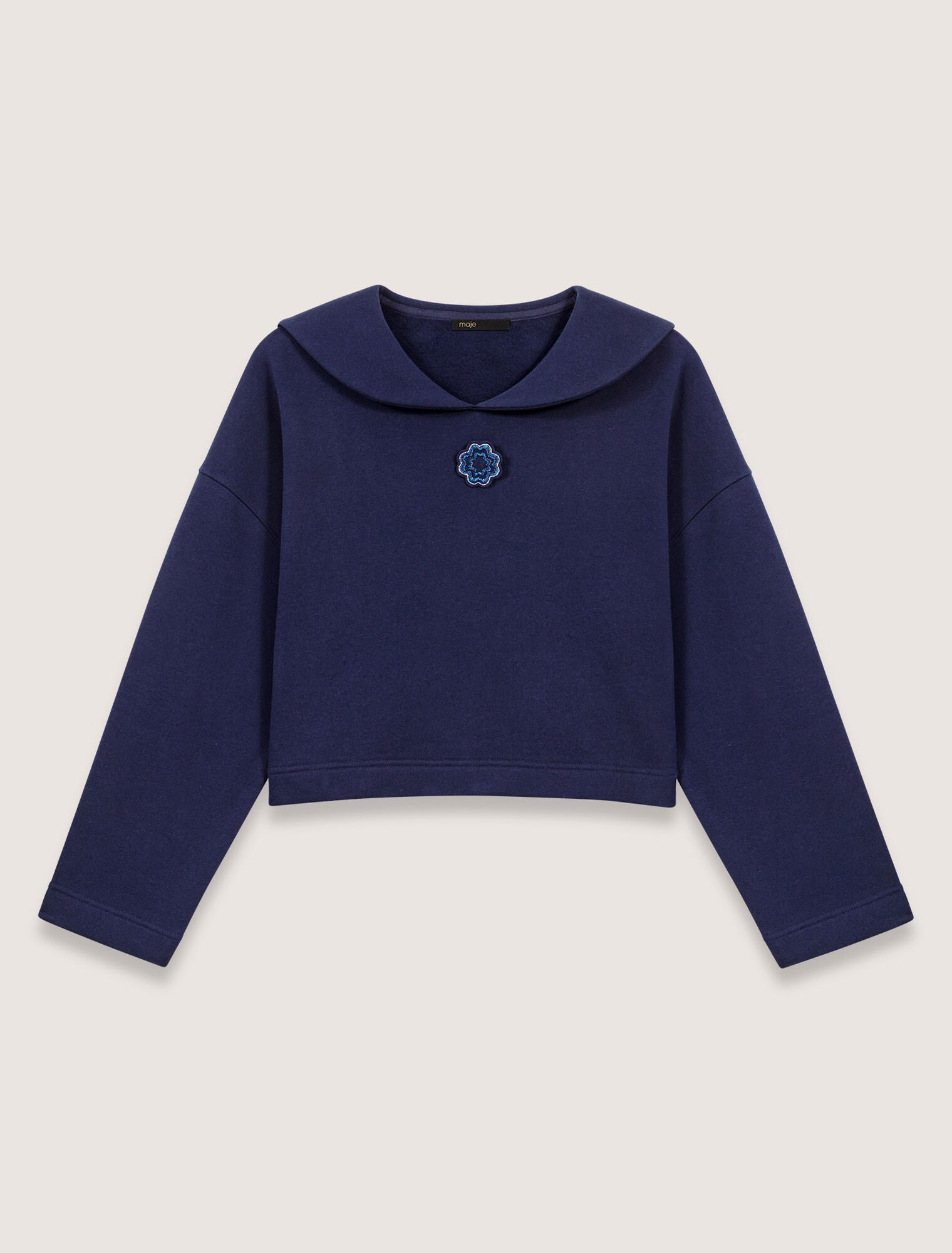 Sudadera corta con bordado