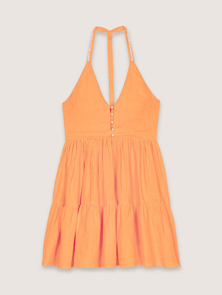 Vestido corto de lino