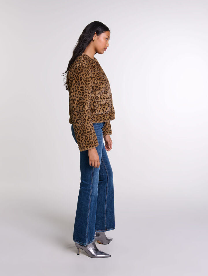 Chaqueta corta de piel sintética