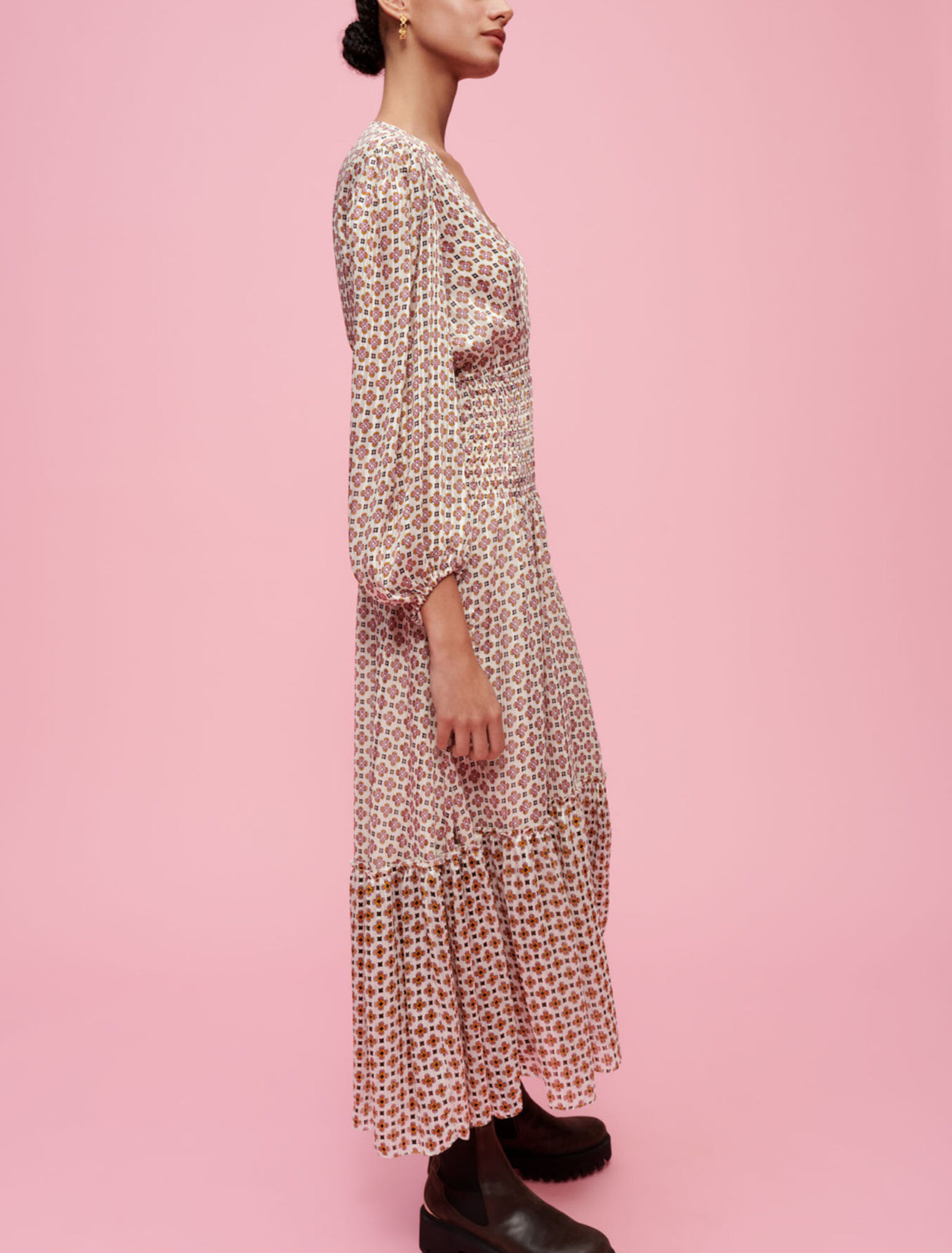 Vestido de gasa estampada