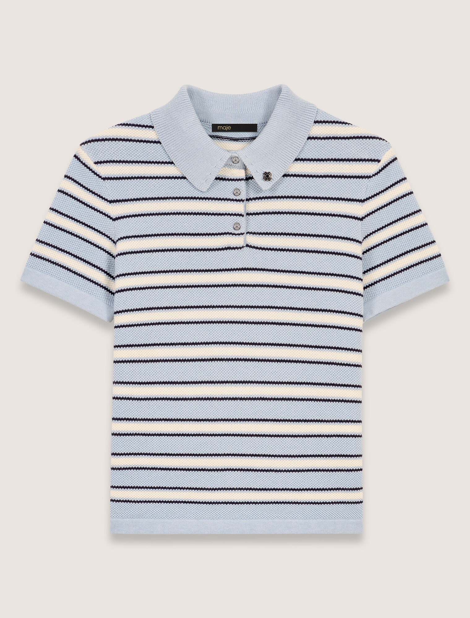 Polo de punto a rayas
