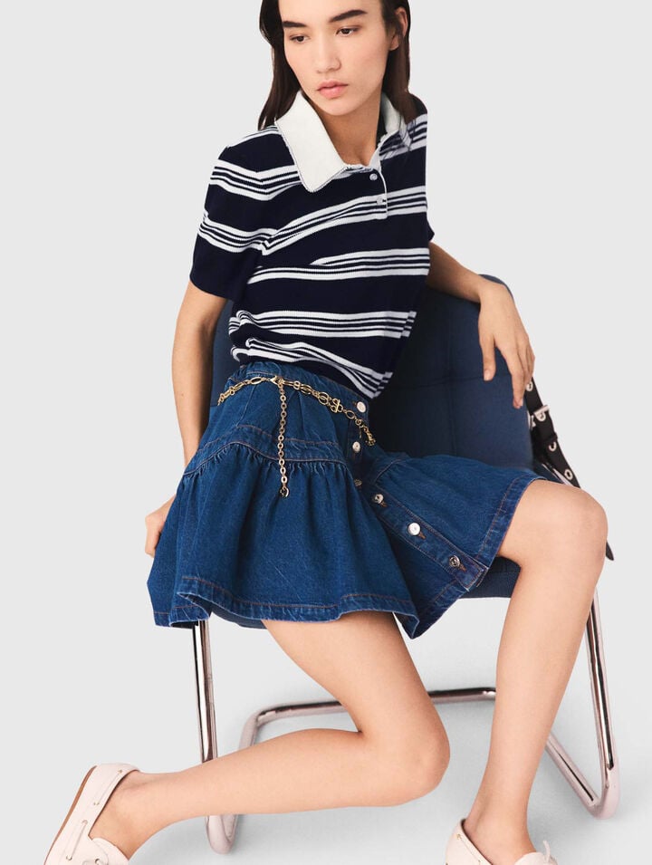 Falda corta en denim