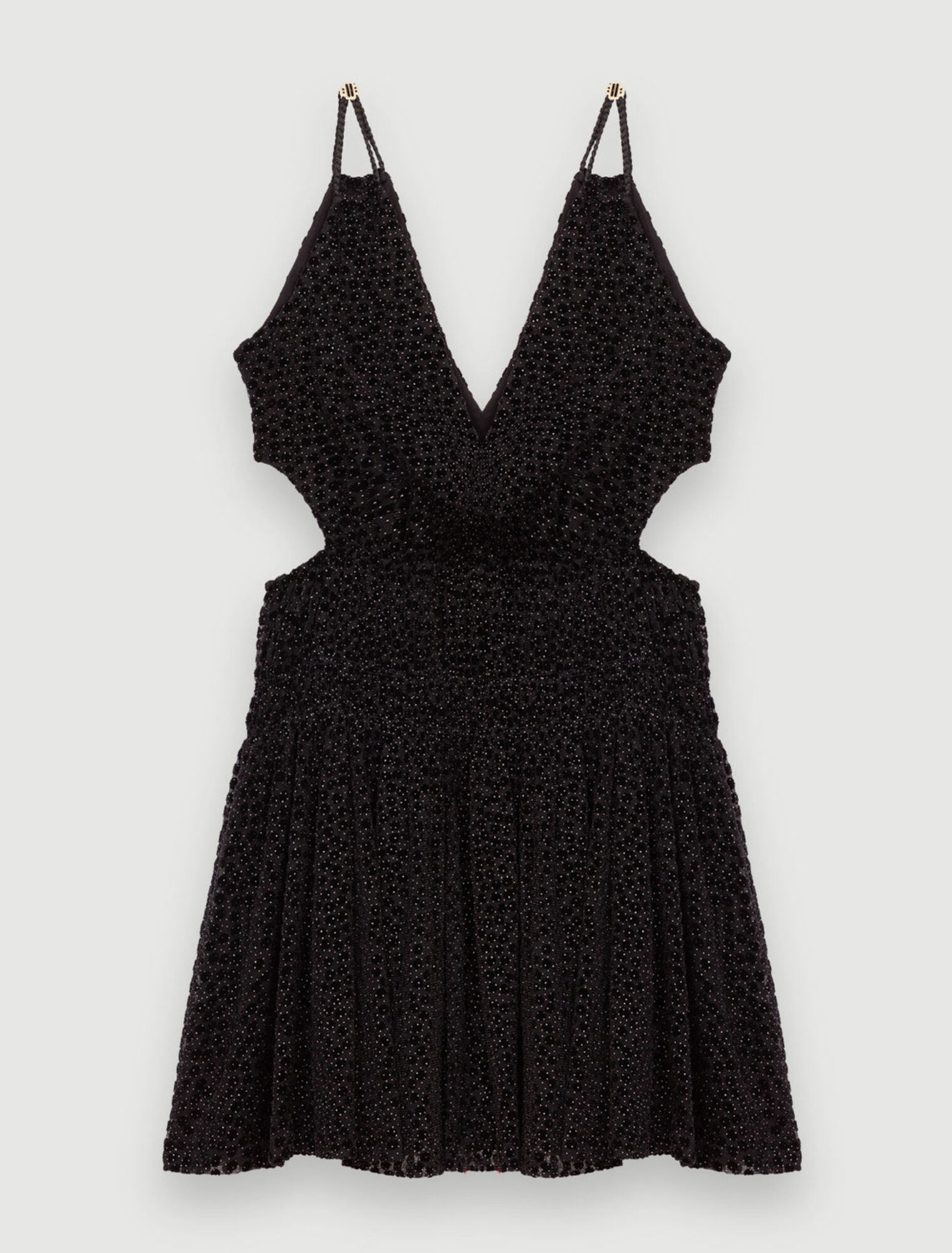 Vestido de plumas de terciopelo