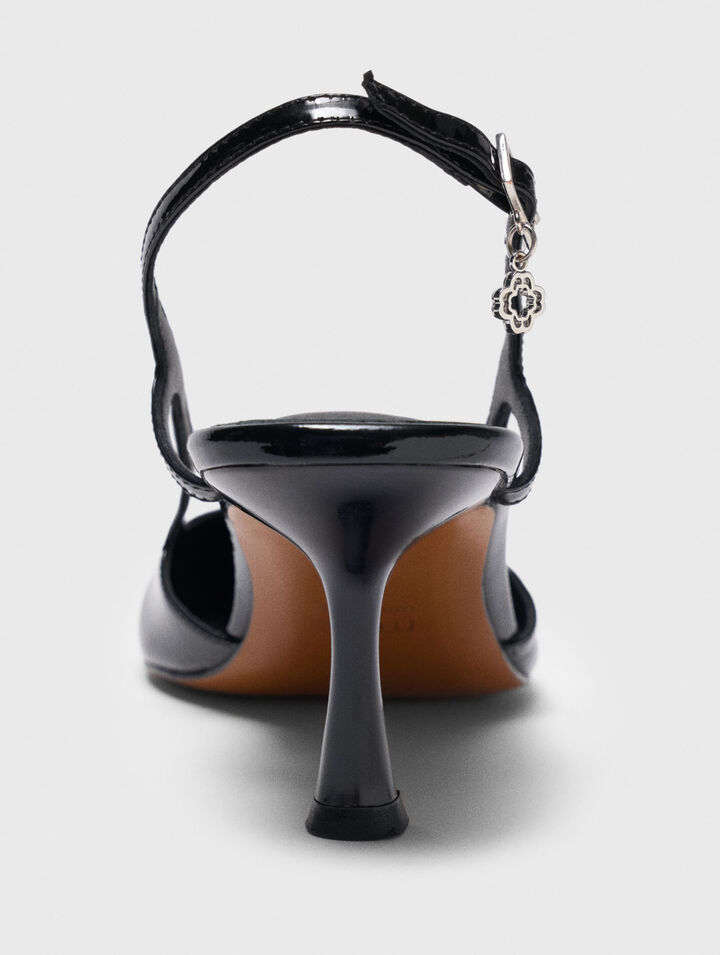 Zapato de tacón slingback de charol