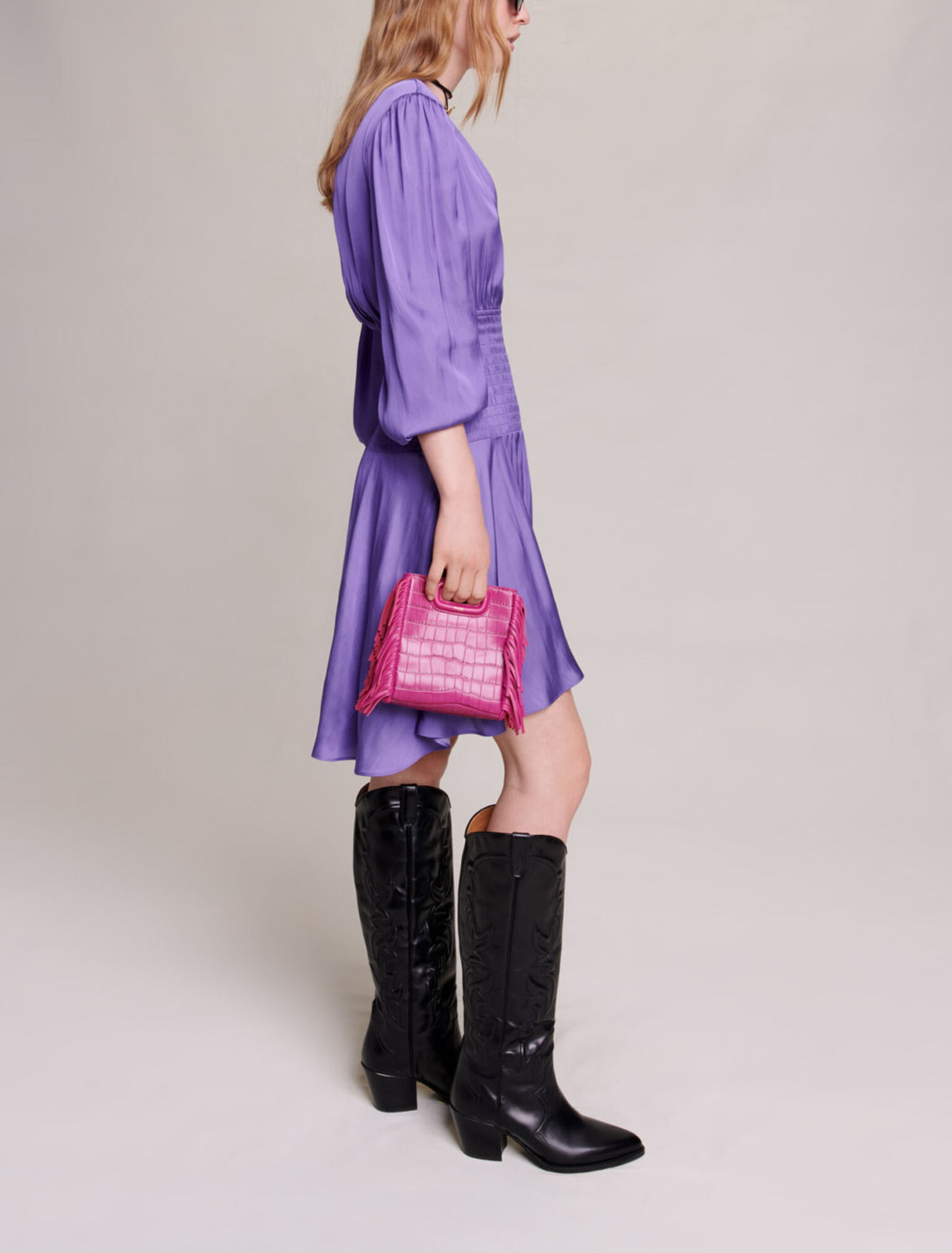 Vestido corto satinado
