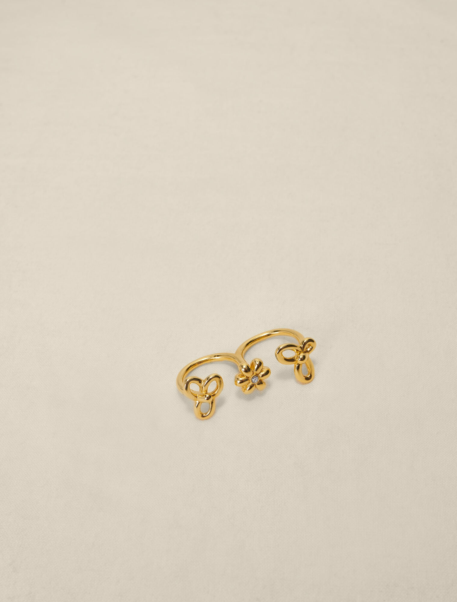 Anillo doble flor