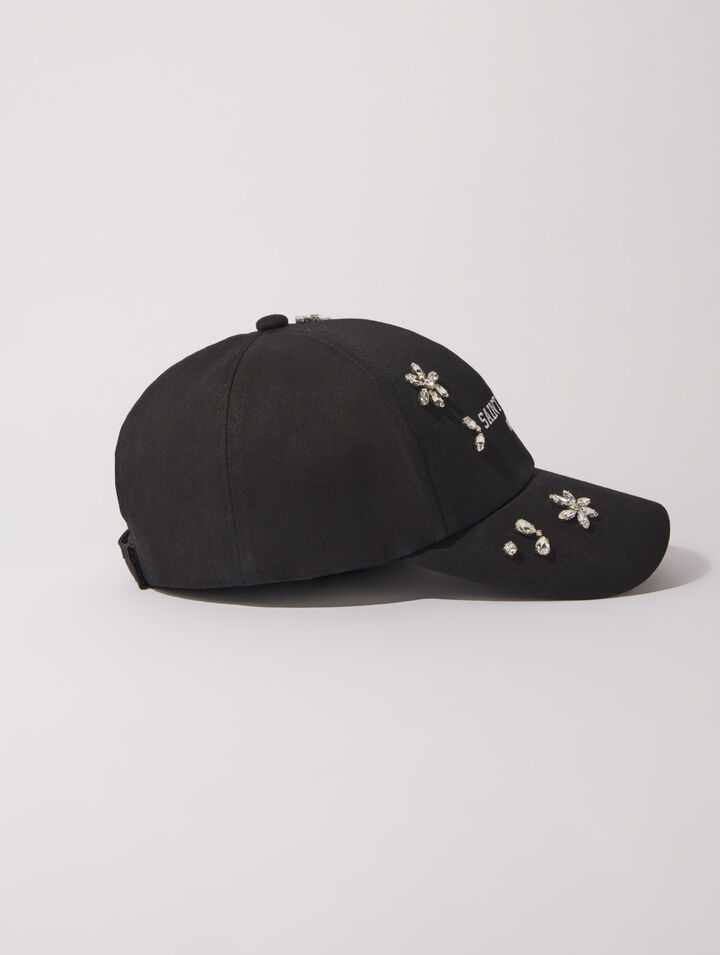 Gorra de algodón y strass